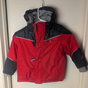 Zero Xposur  Boys red with black trim winter jacket with hood 3T